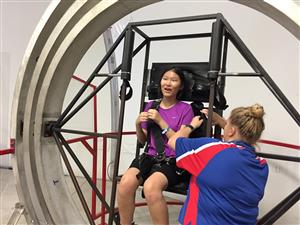 Grace in the Multi Axis Trainer 