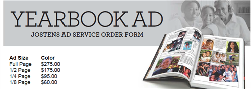 Yearbook Ad pricing 